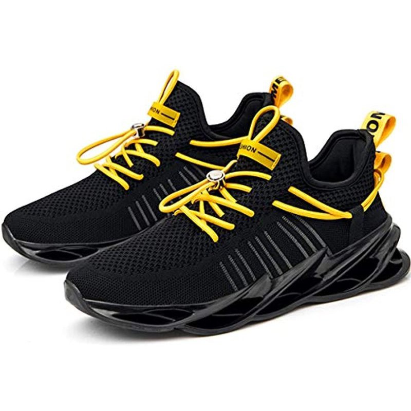 Damyuan Mens Running Walking Gym Athletic Tennis Blade Shoes Fashion Breathable Sneakers Black