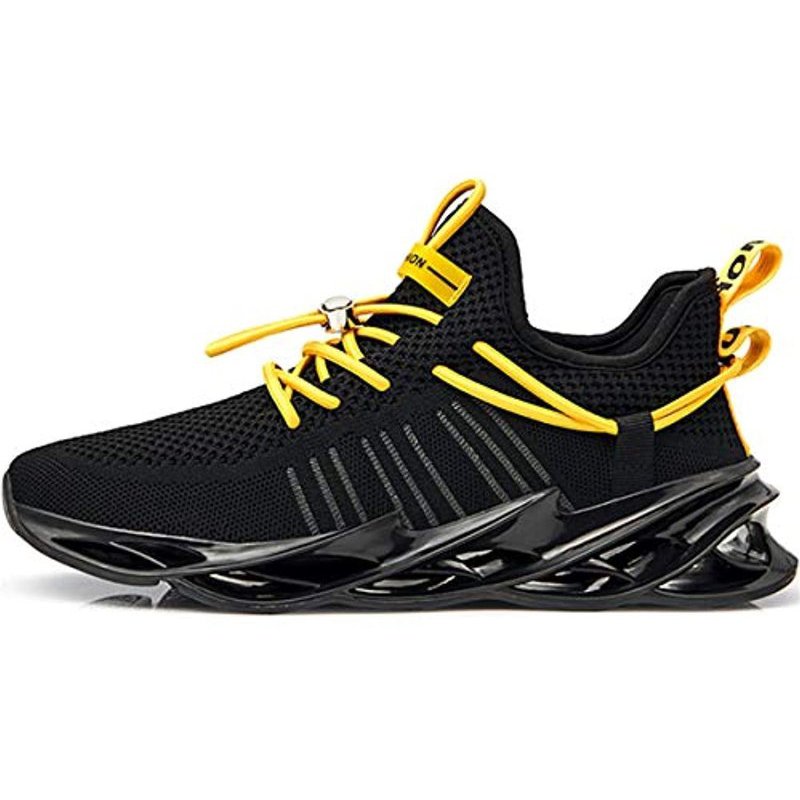 Damyuan Mens Running Walking Gym Athletic Tennis Blade Shoes Fashion Breathable Sneakers Black