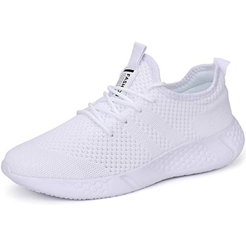 Damyuan Mens Lightweight Athletic Running Walking Gym Shoes Casual Sports Shoes Fashion Sneakers Walking Shoes White-1