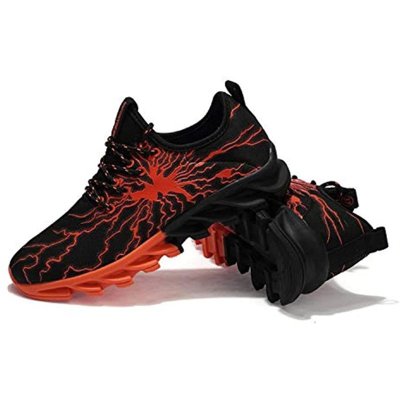 UMYOGO Fashion Graffiti Sneakers Tennis Running Shoes for Men Orange