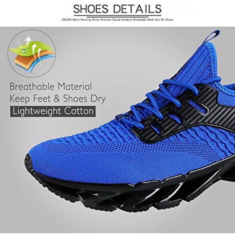 DUORO Mens Athletic Running Shoes Mesh Lightweight Sneakers Breathable Stylish Athletic Gym Shoes Casual Tennis Sport Shoes for Workout Walking 1387-blue